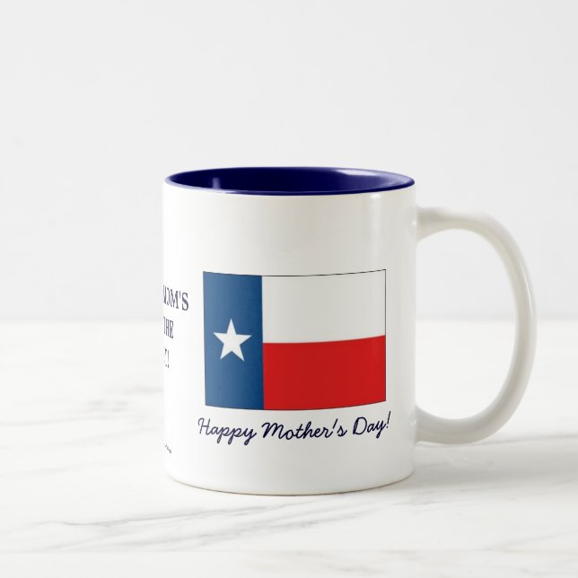 Taza Bicolor Las madres de Texas son la mejor bandera del Día d (Derecha)