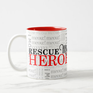 Taza Bicolor Las mamáes del rescate el | del gato son impresión