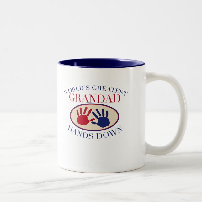 Taza Bicolor Las mejores    manos del Grandad abajo (Derecha)