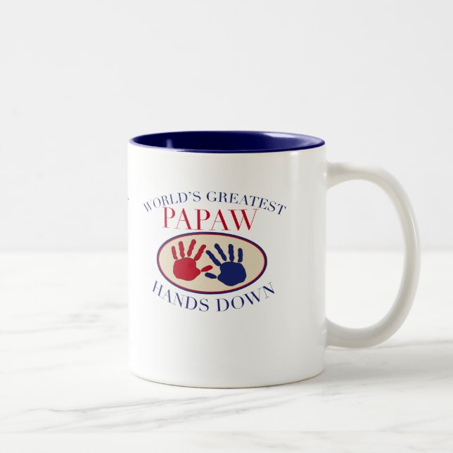 Taza Bicolor Las mejores manos del Papaw abajo (Derecha)
