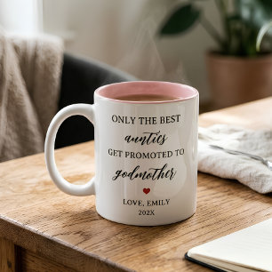 Taza Bicolor Las Mejores Tías son Ascendidas a Madrina