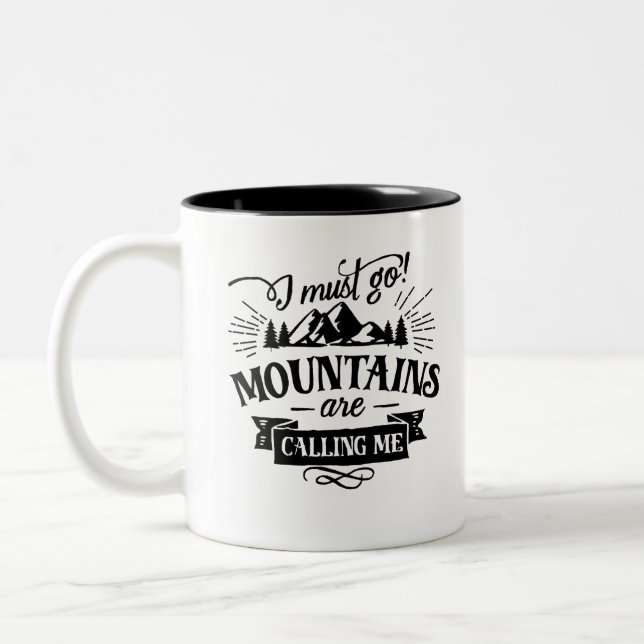 Taza Bicolor Las montañas están llamando y debo ir (Izquierda)