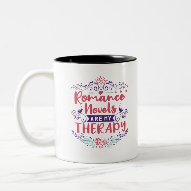 Taza Bicolor Las Novelas Romance Son Mi Terapia (Izquierda)