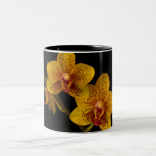 Taza Bicolor Las orquídeas amarillas en negro