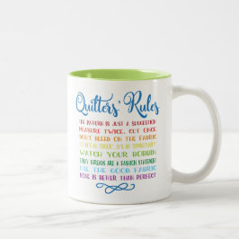 Taza Bicolor Las reglas de Quilter