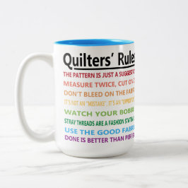 Taza Bicolor Las reglas de Quilters