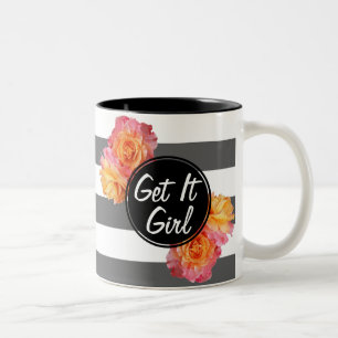 Taza Bicolor Las Rosas Rosa Noche Modernas Lo Consiguen Chica