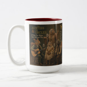 Taza Bicolor Las Tías y los Tíos: una Parodia