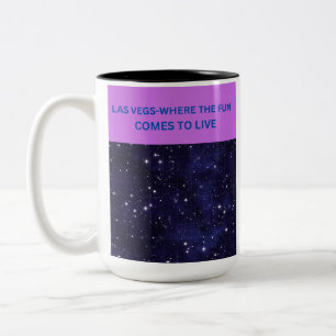 Taza Bicolor Las Vegas Donde la Diversión Cobra Vida Purple Sta