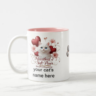 Taza Bicolor Latido de las garras suaves - Mug de gato de dos t