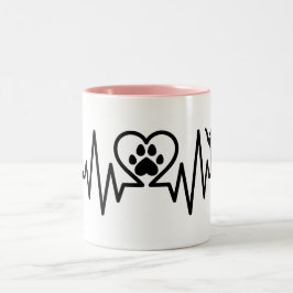 Taza Bicolor Latido del corazón de gato con otro gato 