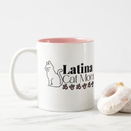 Taza Bicolor Latina Cat Mom con Kitty Paws