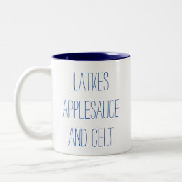 Taza Bicolor Latkes Applesauce y Gelt