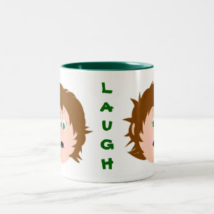 Taza Bicolor Laugh Mugs Brown Hair