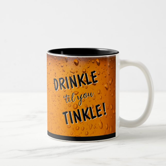 Taza Bicolor Laughs! Beer drinking humor fun mug (Derecha)