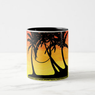 Taza Bicolor Lavado de atardecer tropical