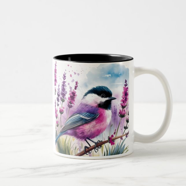 Taza Bicolor Lavanda acuática y pollo (Derecha)