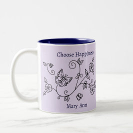 Taza Bicolor Lavender Butterfly Reminder Mug