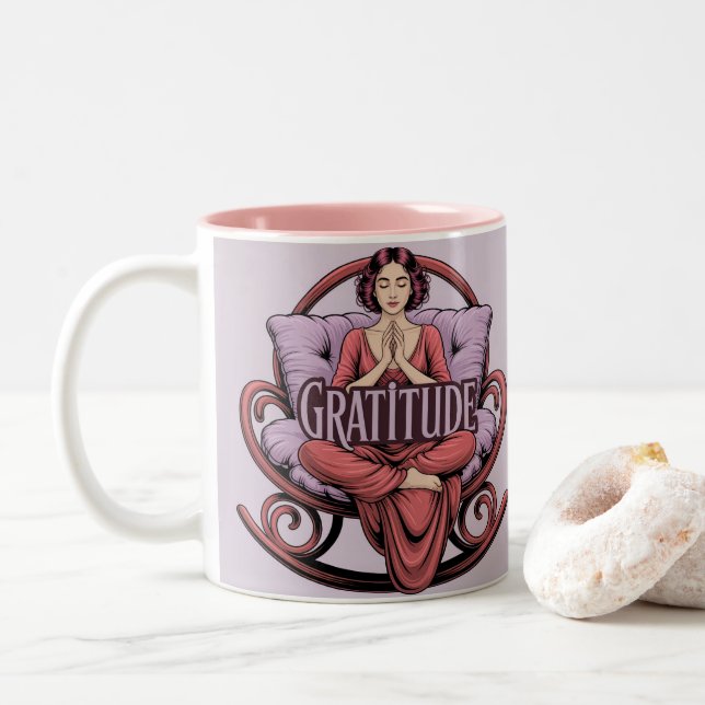 Taza Bicolor Lavender Wine Affirmation Meditation Mug (Con donut)