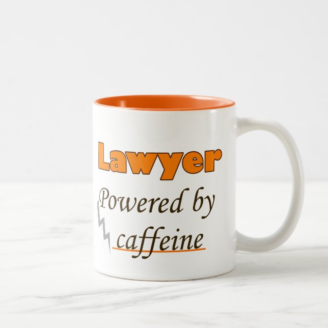 Taza Bicolor Lawyer Powered by caffeine (Derecha)