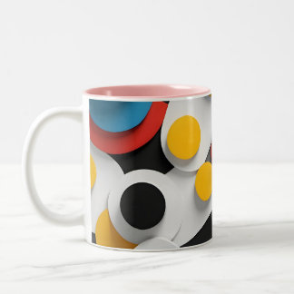 Taza Bicolor Layered Circular Composition
