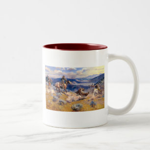Taza Bicolor Lazos y Horses rápido (1916) de Charles M. Russel