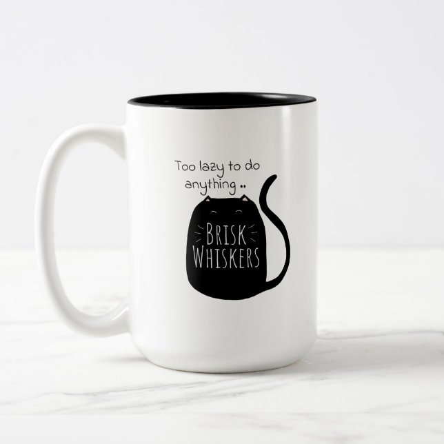 Taza Bicolor Lazy black cat Mug (Izquierda)
