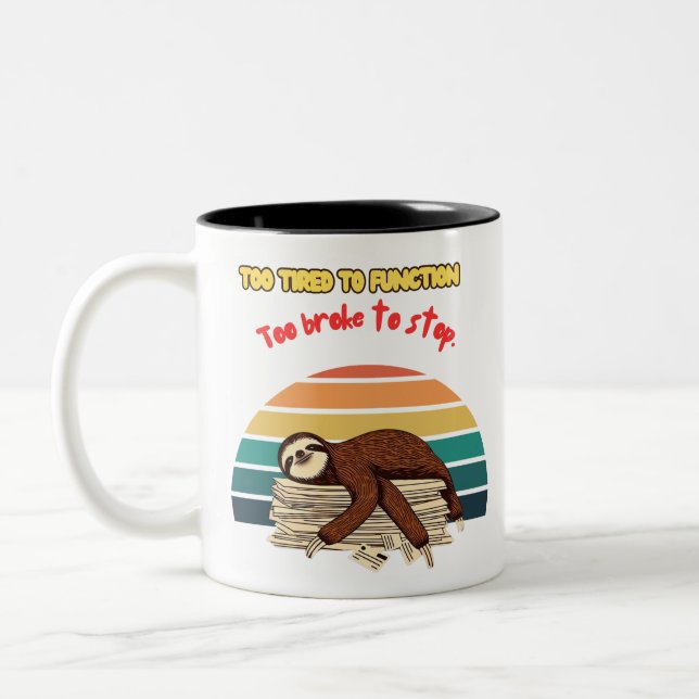 Taza Bicolor Lazy Retro Tired and Sarcastic (Izquierda)
