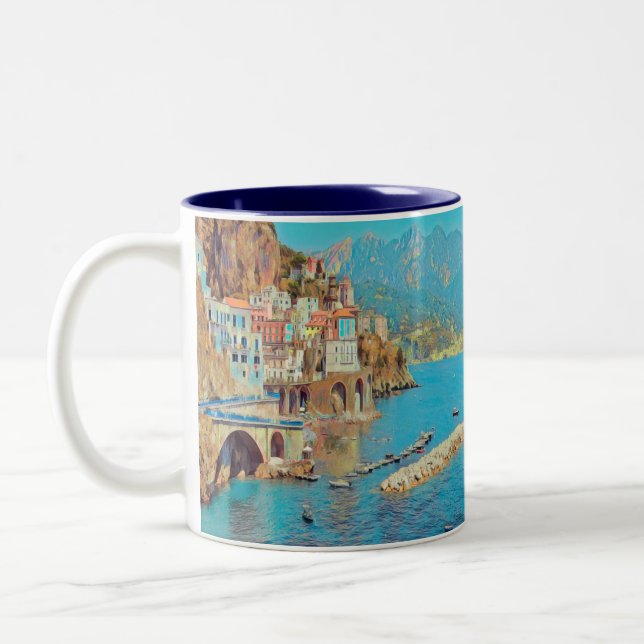 Taza Bicolor ldp ATRANI.- Costa Amalfitana - (Izquierda)
