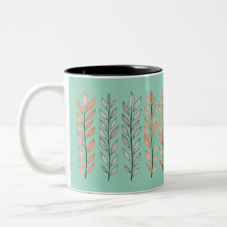 Taza Bicolor Leaf  Decor