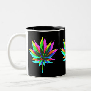 Taza Bicolor Leafs de plantas silvestres - color neón + tus ide
