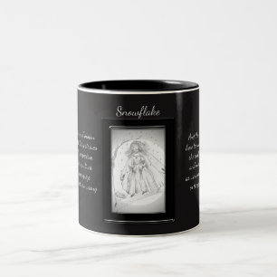 Taza Bicolor Leche de cristal de copo de nieve