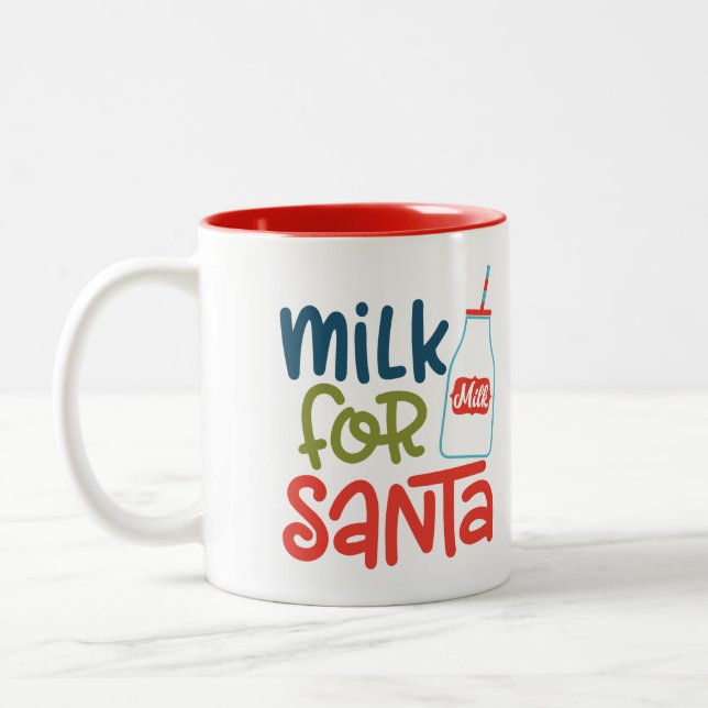 Taza Bicolor Leche Para Santa (Izquierda)