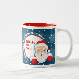 Taza Bicolor Leche para Santa Claus. Regalo de navidades
