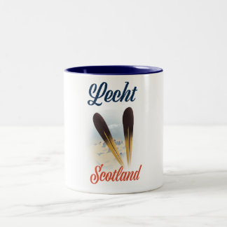 Taza Bicolor Lecht Scotland Ski poster travel art
