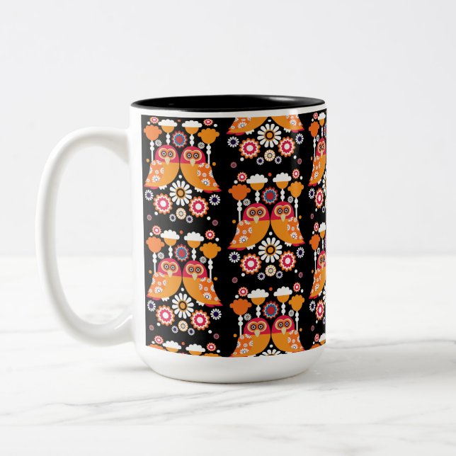 Taza Bicolor Lechuza de Arte Popular (Izquierda)