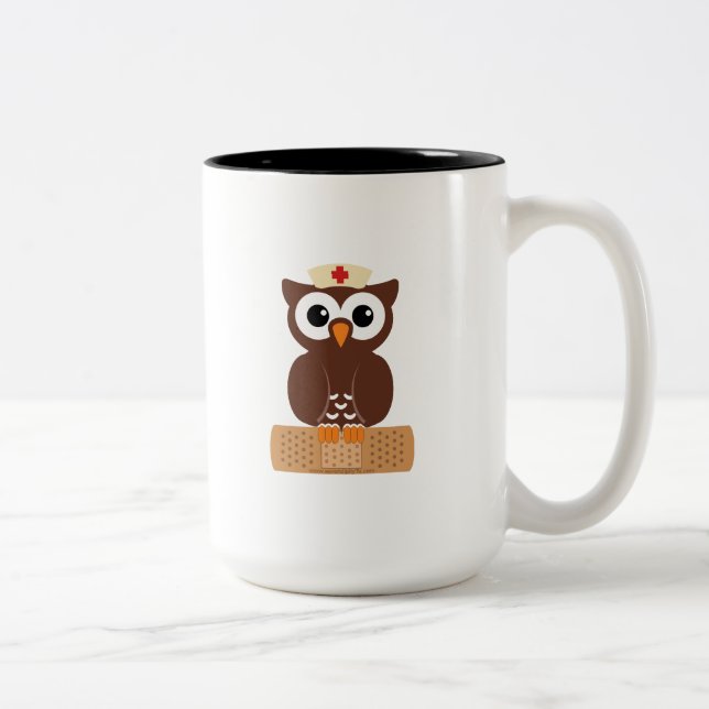 Taza Bicolor Lechuza de enfermera (sin bandaid) (Derecha)