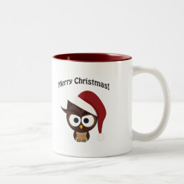 Taza Bicolor Lechuza furiosa de navidad