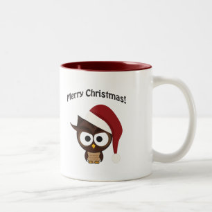 Taza Bicolor Lechuza furiosa de navidad
