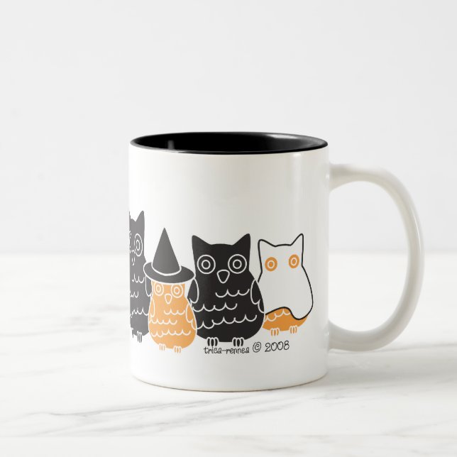 Taza Bicolor Lechuzas de Halloween (Derecha)