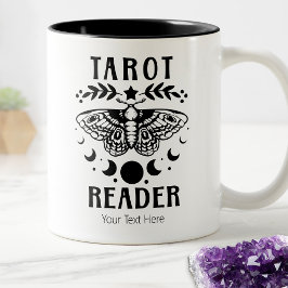 Taza Bicolor Lector de Tarot Fase Lunar Moth Adivinación Místic