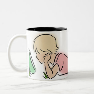 Taza Bicolor Lector en hierba