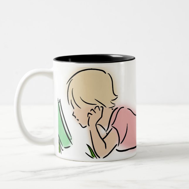 Taza Bicolor Lector en hierba (Izquierda)