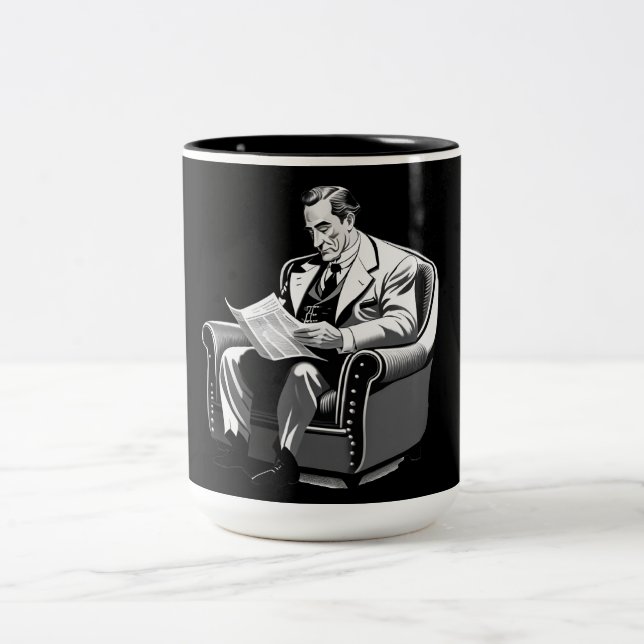 Taza Bicolor Lectura masculina (Centro)