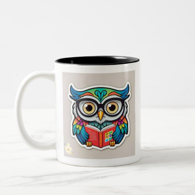 Taza Bicolor "Leer, crecer, prosperar" (Izquierda)