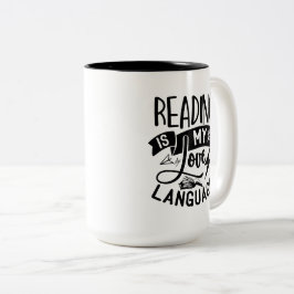 Taza Bicolor Leer es mi Cojín decorativo de camisetas en lengua