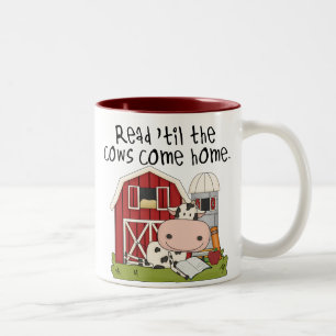 Taza Bicolor Leer hasta que las vacas regresen a casa