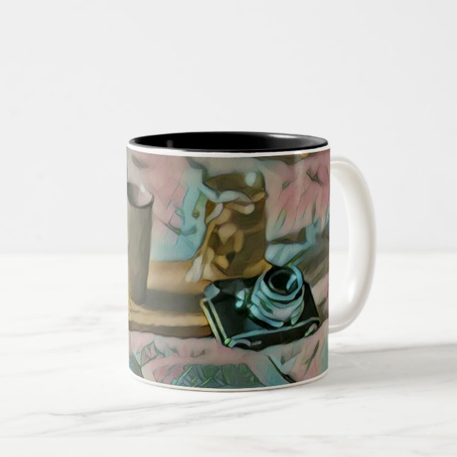 Taza Bicolor Leer libros, beber café (Anverso derecho)