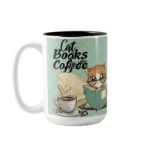 Leer libros café de gato lindo