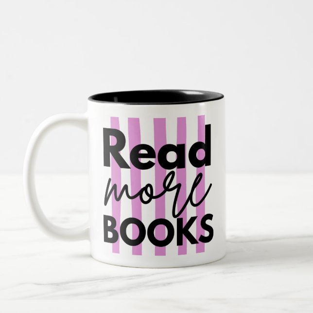 Taza Bicolor Leer Más Libros (Izquierda)